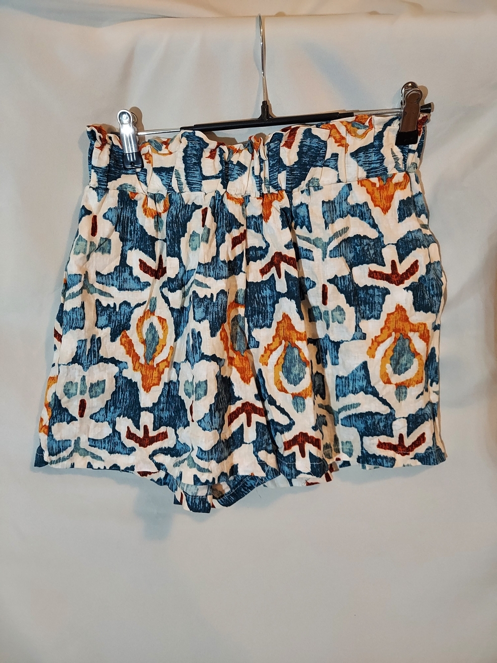 Christian Siriano NY Linen Blend Boho Ikat Shorts With Pockets - S